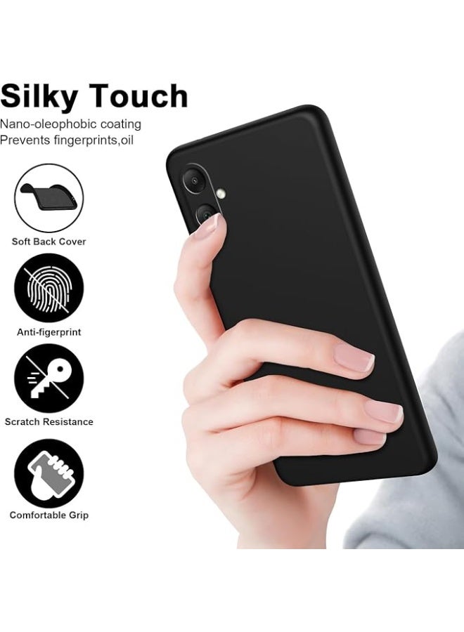Premium Liquid Silicone Back Cover Case for Samsung Galaxy A06 | Soft Micro-Fibre Lining Inside | Camera Protection Bump | Shockproof Back Cover Case| Black - Image 2